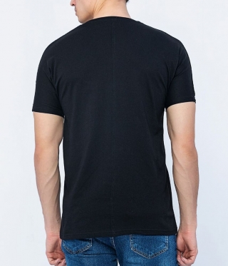 Мъжка черна стилна тениска Реглан ръкав
