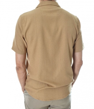 Мъжка ленена лятна риза с къс ръкав