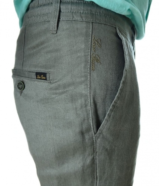 Мъжки ленен панталон Premium модел зелен пастел