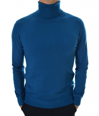 Мъжко стилно поло в петролено син цвят