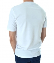 Мъжка бяла тениска с обло деколте