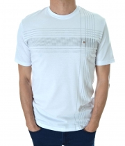 Мъжка бяла тениска с обло деколте