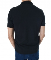 Мъжка черна стилна тениска с якичка