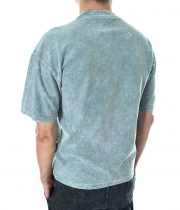 Мъжка ефектна сива тениска варен памук