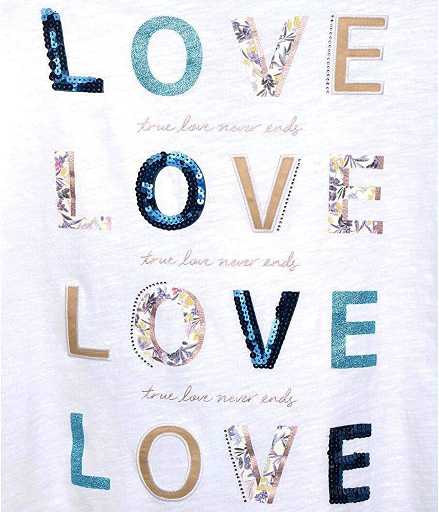 Дамска бяла лятна тениска Love