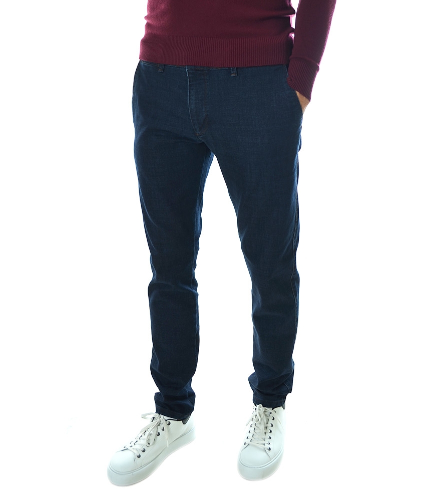 Мъжки дънков панталон с италиански джоб Slim Fit