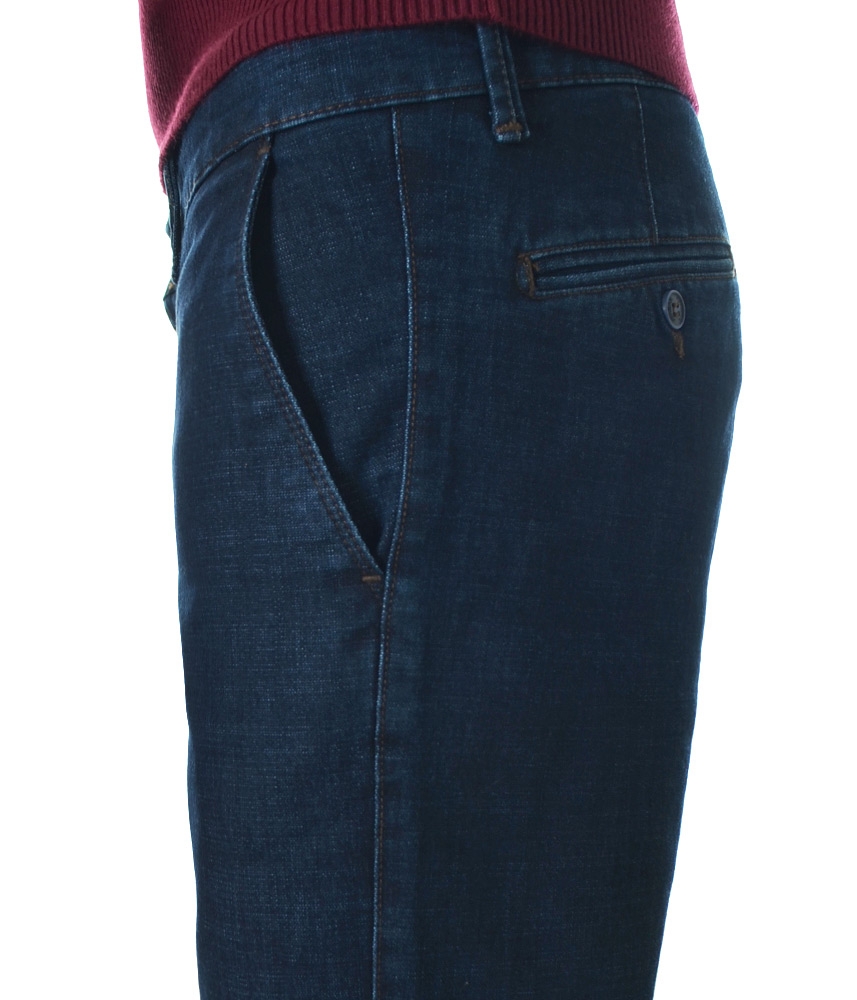 Мъжки дънков панталон с италиански джоб Slim Fit