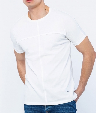 Мъжка бяла стилна тениска Реглан ръкав