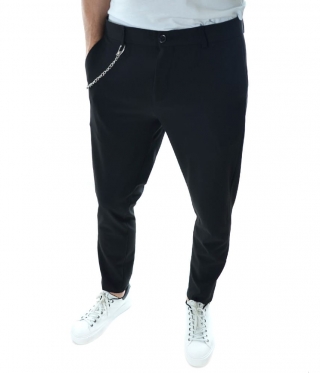 Черен мъжки спортно елегантен панталон