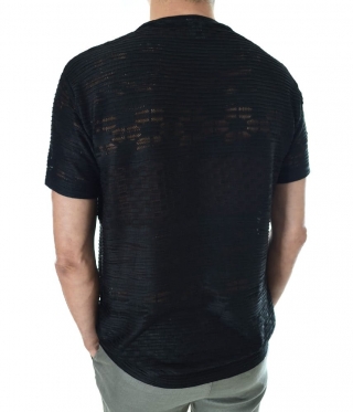 Мъжка ефектна черна тениска 