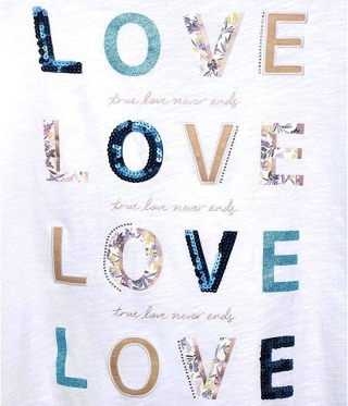 Дамска бяла лятна тениска Love