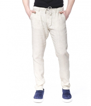 Ленен Мъжки панталон с ластична талия 