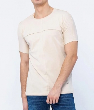 Мъжка бежова тениска реглан ръкав