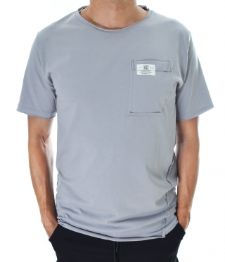 Мъжка тениска свободен модел в бледо сиво