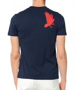 Мъжка  тъмно-синя тениска с щампа птица