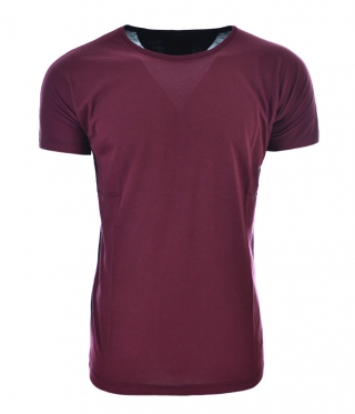 Мъжка тениска цвят бордо с черен гръб