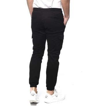 Мъжки Черен Панталон Карго модел