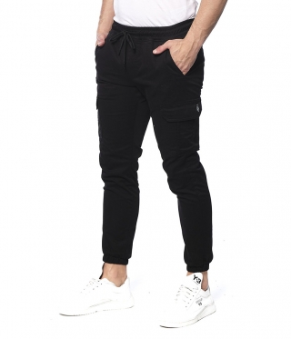Мъжки Черен Панталон Карго модел
