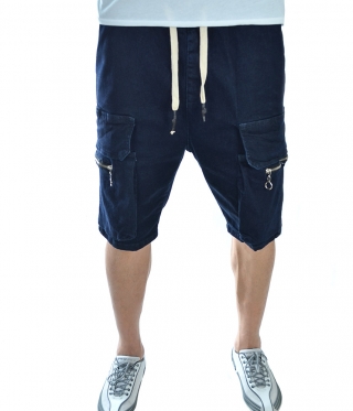 Мъжки дънкови къси панталони със странични джобове