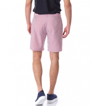Мъжки къси летни панталони бордо райе