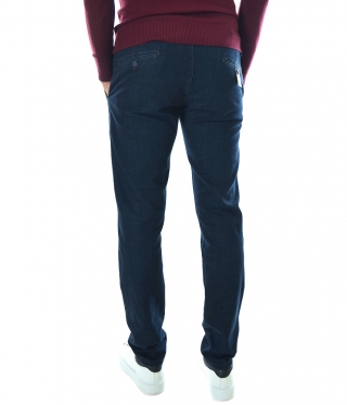 Мъжки дънков панталон с италиански джоб Slim Fit