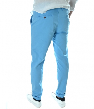 Мъжки спортно елегантен панталон небесно син