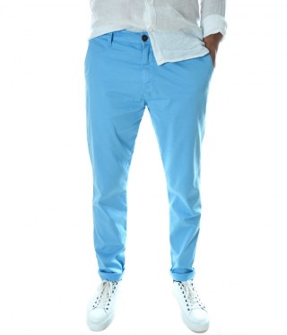 Мъжки спортно елегантен панталон небесно син