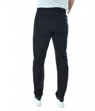 Мъжки черен стилен летен панталон дънков модел