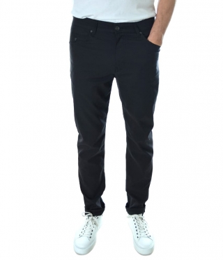 Мъжки черен стилен летен панталон дънков модел