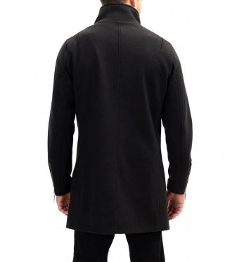 Мъжко черно спортно елегантно палто с цип