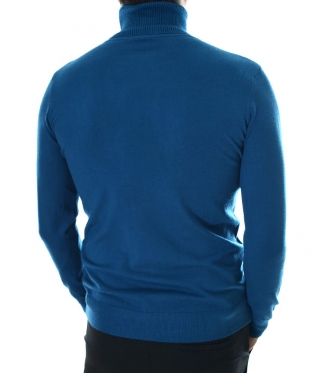 Мъжко стилно поло в петролено син цвят