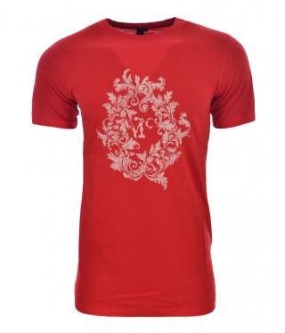 Мъжка Червена Тениска с Обло Деколте