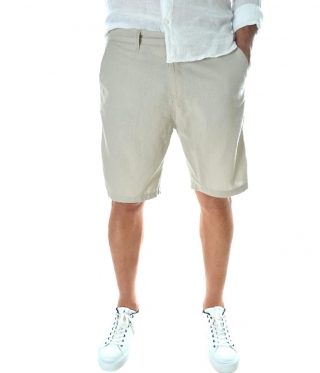 Спортно елегантни мъжки ленени къси панталони