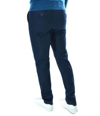 Мъжки спортно елегантен дънков панталон в синьо