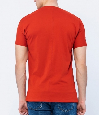 Мъжка оранжева стилна тениска Реглан ръкав