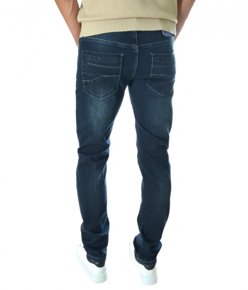 Мъжки тъмносини Slim Fit дънки изчистен модел