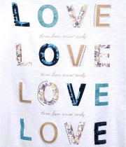 Дамска бяла лятна тениска Love