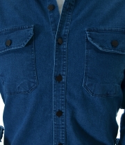 Мъжка синя дънкова риза с джобове