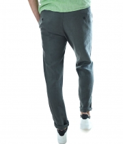 Мъжки ленен панталон цвят графит