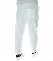 Мъжки бял панталон лен с памук Relaxed Fit