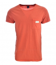 Мъжка оранжева тениска с джобче